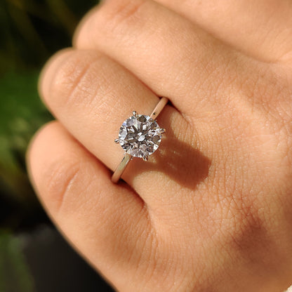 Cushion Hidden Halo Lab Grown Diamond Engagement Ring