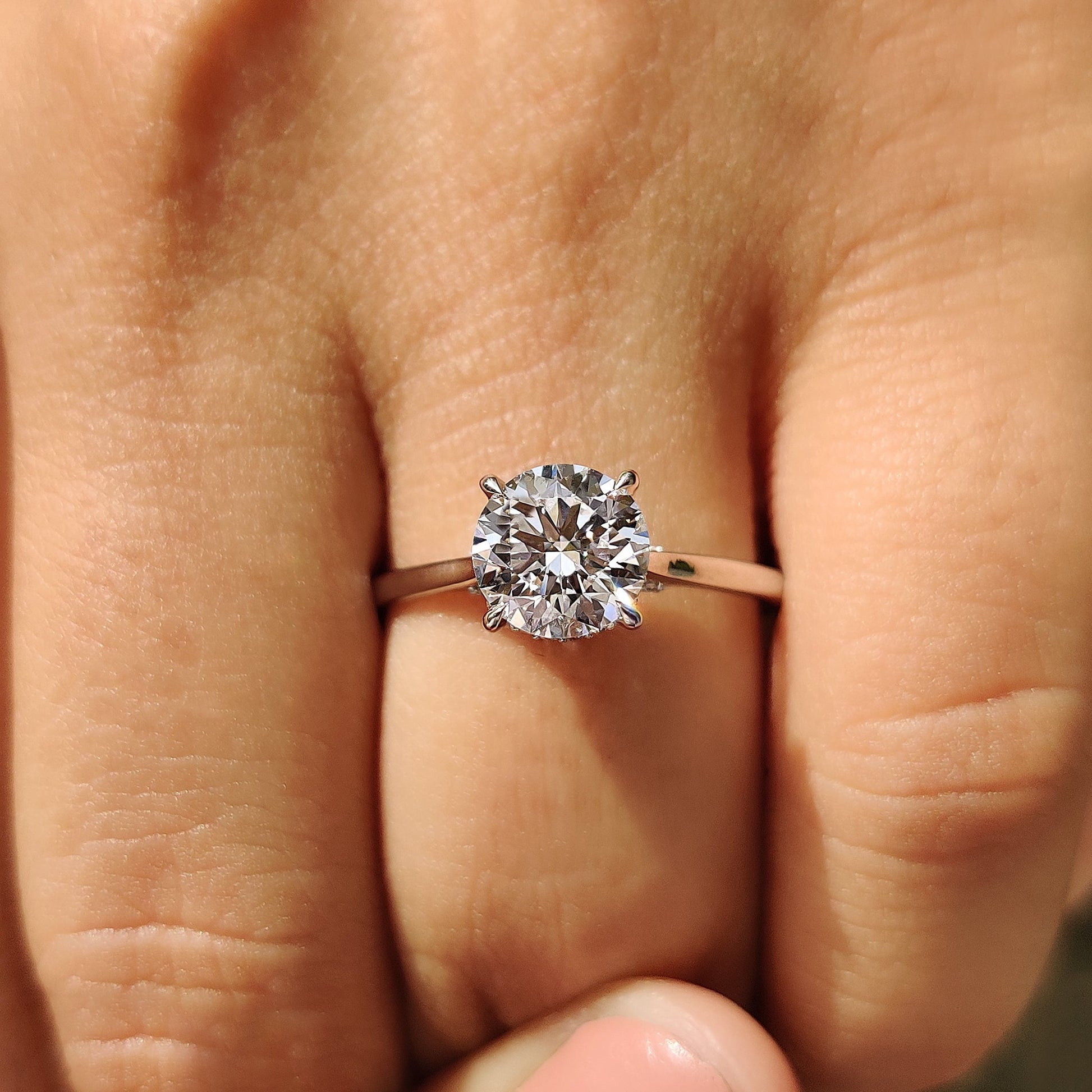 Cushion Hidden Halo Lab Grown Diamond Engagement Ring