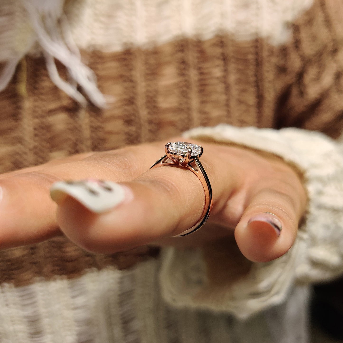 Cushion Hidden Halo Lab Grown Diamond Engagement Ring