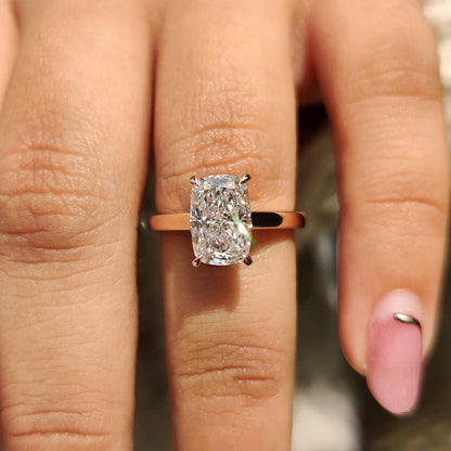 Cushion Hidden Halo Lab Grown Diamond Engagement Ring
