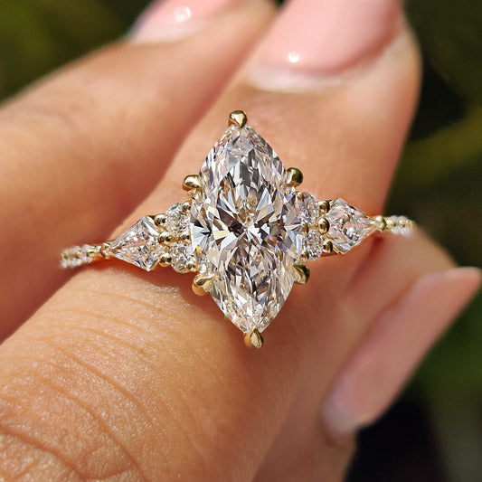 Cushion Hidden Halo Lab Grown Diamond Engagement Ring