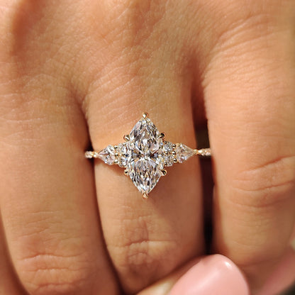 Cushion Hidden Halo Lab Grown Diamond Engagement Ring