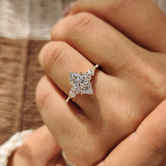 Cushion Hidden Halo Lab Grown Diamond Engagement Ring