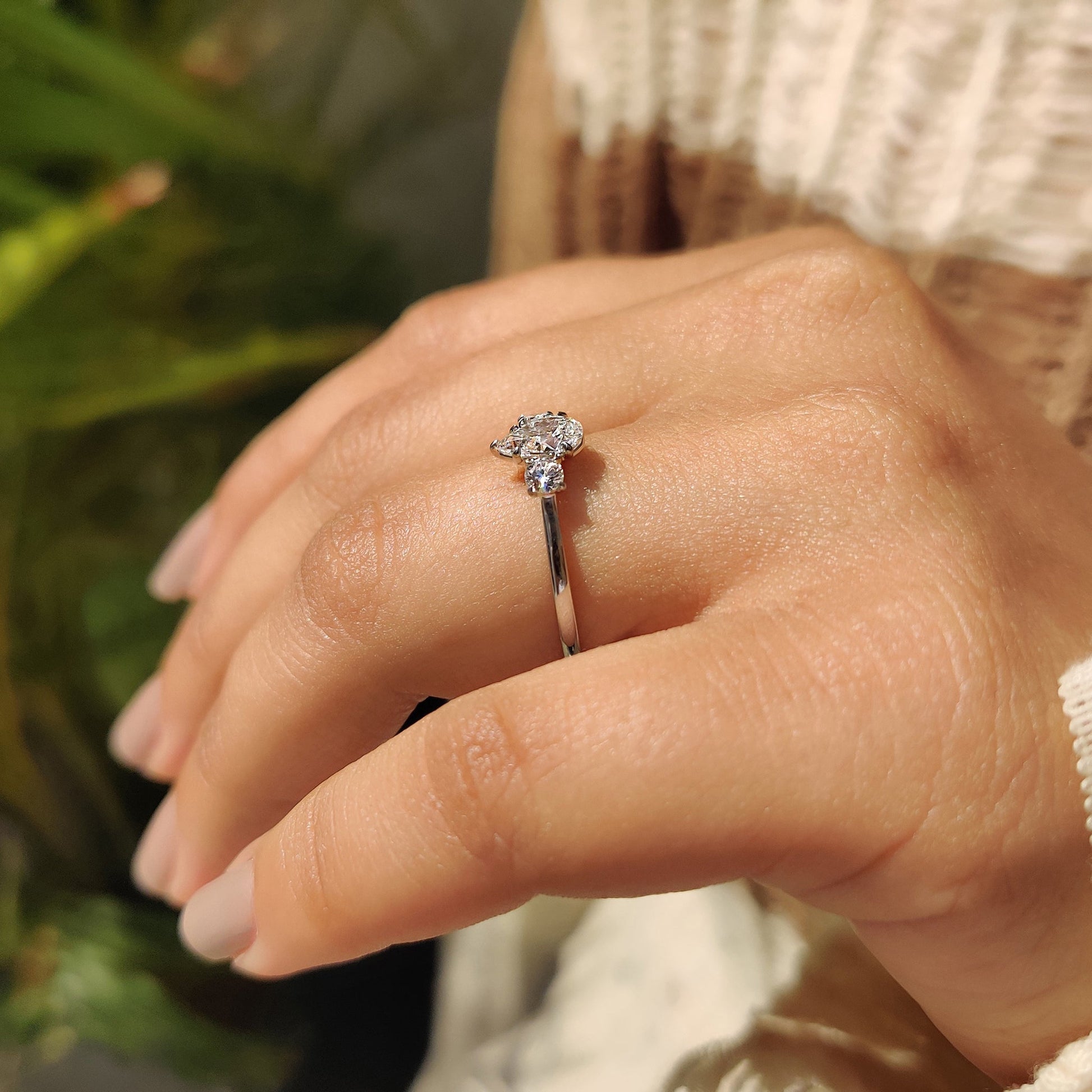 Cushion Hidden Halo Lab Grown Diamond Engagement Ring
