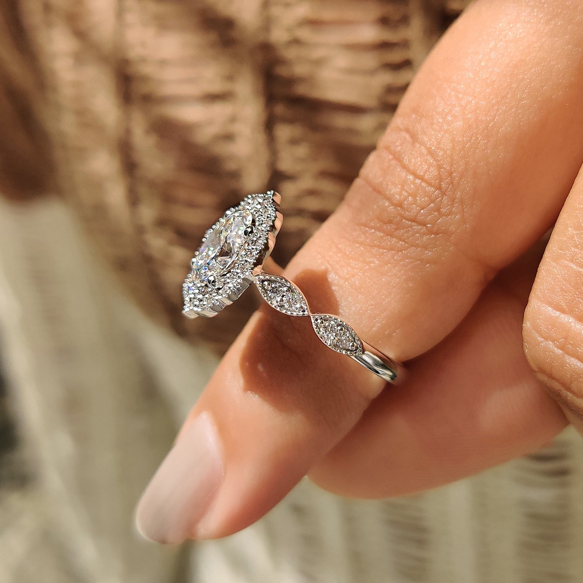 Cushion Hidden Halo Lab Grown Diamond Engagement Ring
