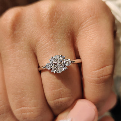 Cushion Hidden Halo Lab Grown Diamond Engagement Ring