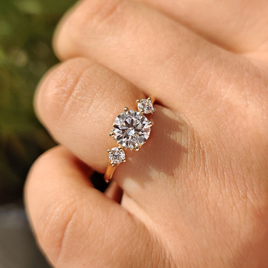 Cushion Hidden Halo Lab Grown Diamond Engagement Ring