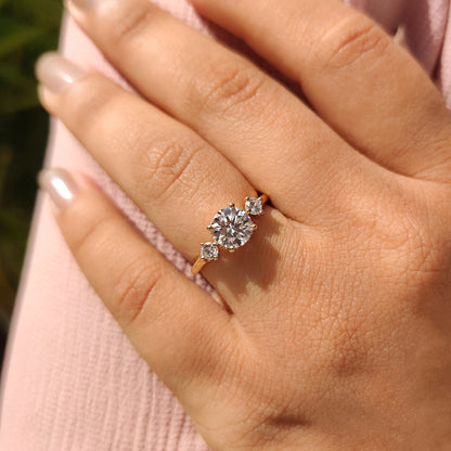 Cushion Hidden Halo Lab Grown Diamond Engagement Ring