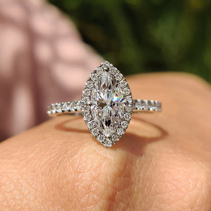 Cushion Hidden Halo Lab Grown Diamond Engagement Ring