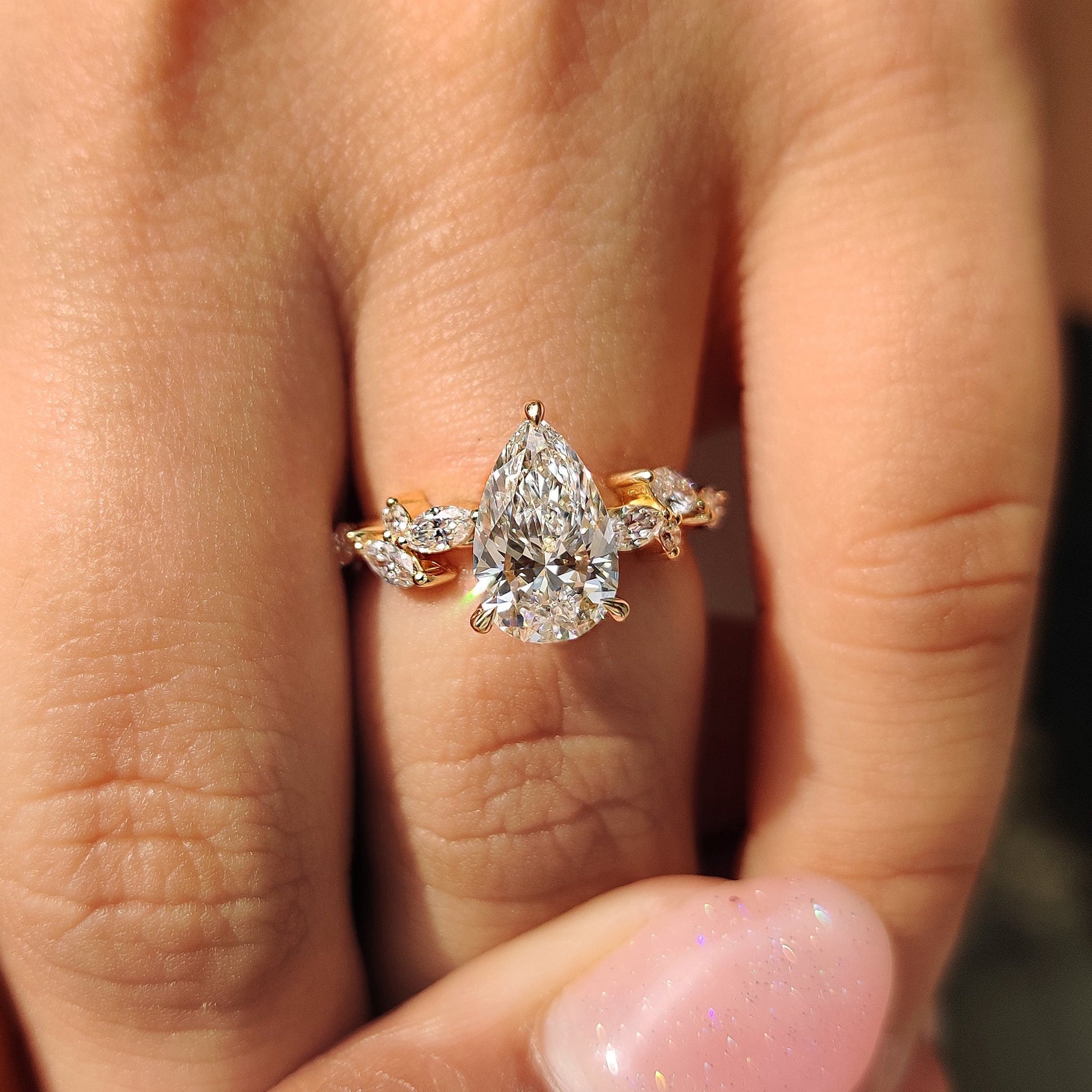 Cushion Hidden Halo Lab Grown Diamond Engagement Ring