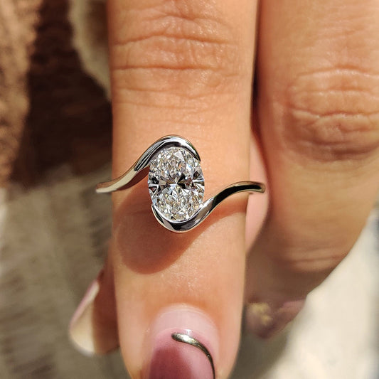 Cushion Hidden Halo Lab Grown Diamond Engagement Ring