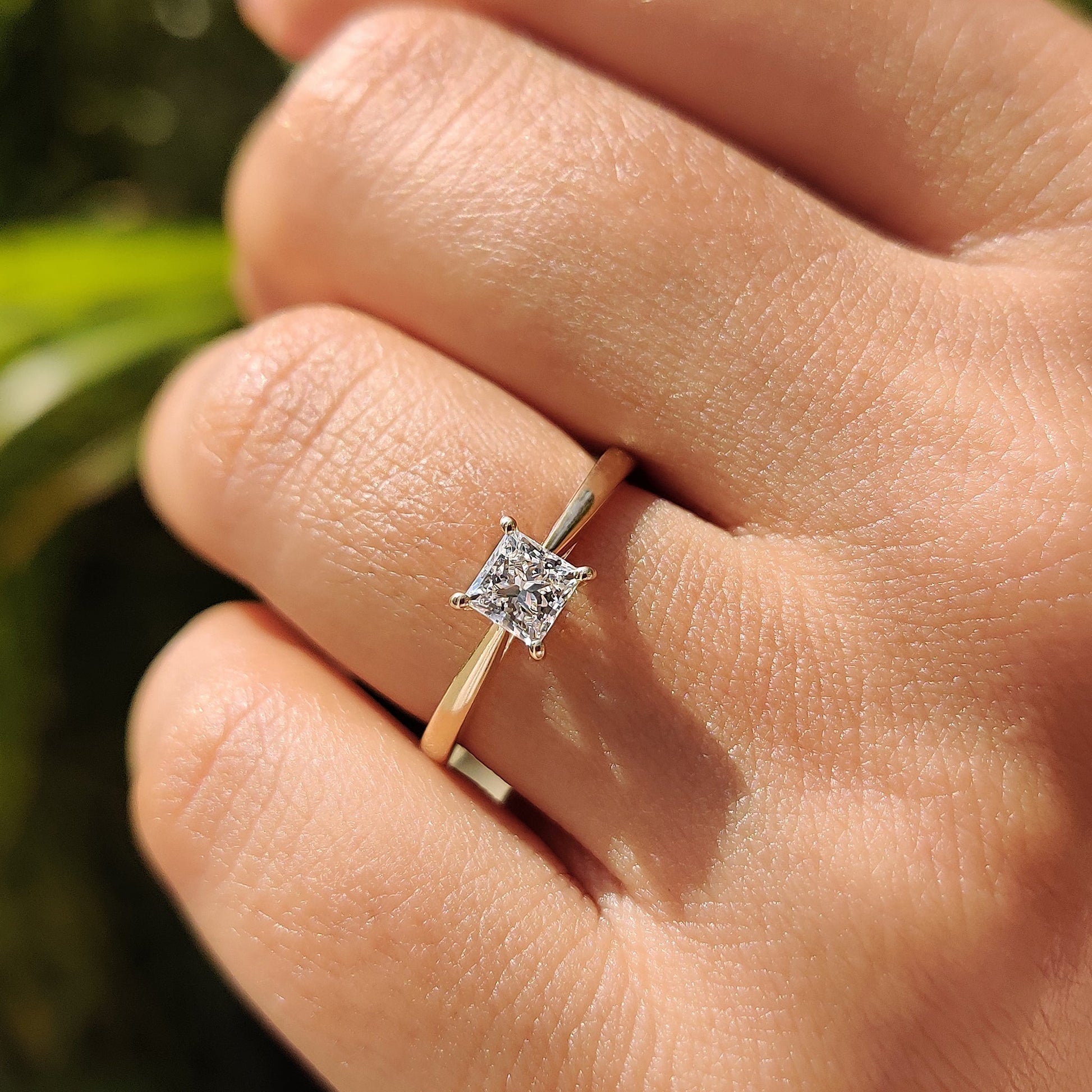 Cushion Hidden Halo Lab Grown Diamond Engagement Ring