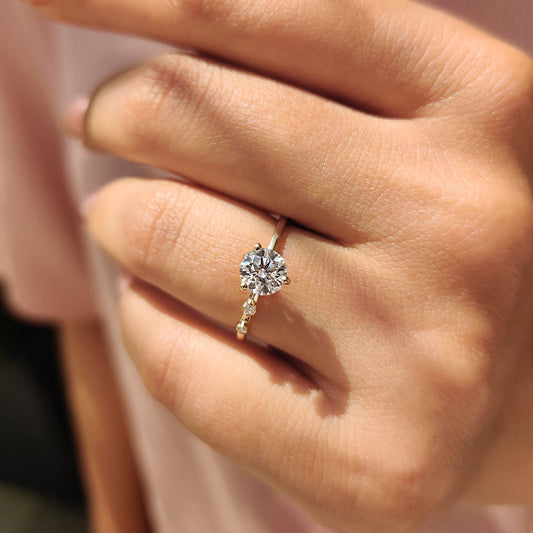 Cushion Hidden Halo Lab Grown Diamond Engagement Ring
