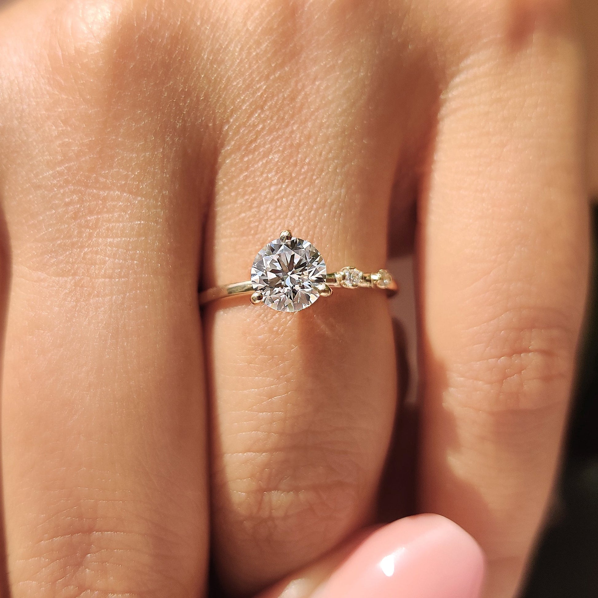 Cushion Hidden Halo Lab Grown Diamond Engagement Ring