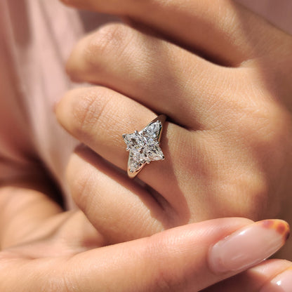 Cushion Hidden Halo Lab Grown Diamond Engagement Ring