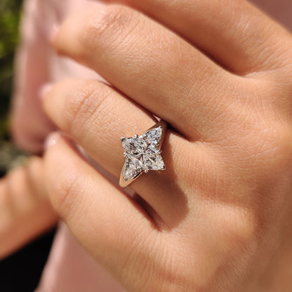 Cushion Hidden Halo Lab Grown Diamond Engagement Ring