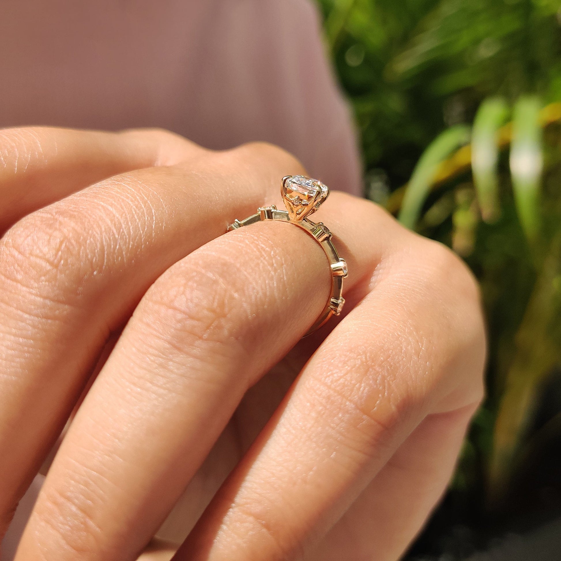 Cushion Hidden Halo Lab Grown Diamond Engagement Ring