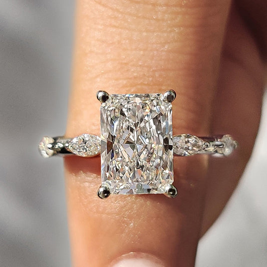 Cushion Hidden Halo Lab Grown Diamond Engagement Ring