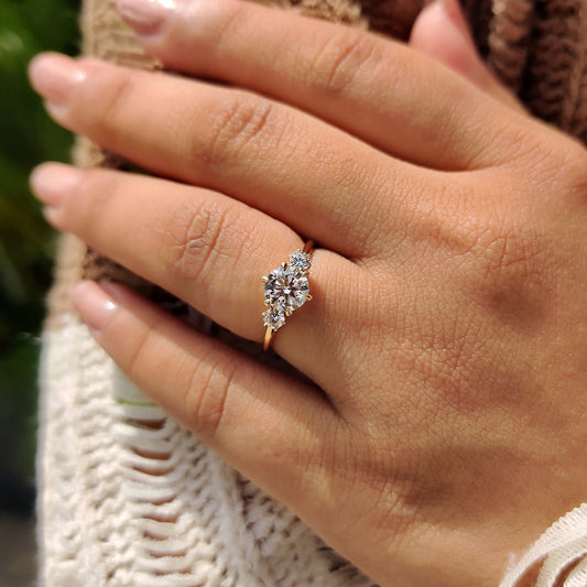 Cushion Hidden Halo Lab Grown Diamond Engagement Ring