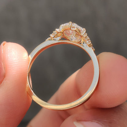 Cushion Hidden Halo Lab Grown Diamond Engagement Ring