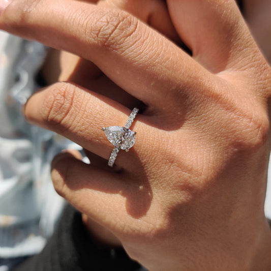 Cushion Hidden Halo Lab Grown Diamond Engagement Ring