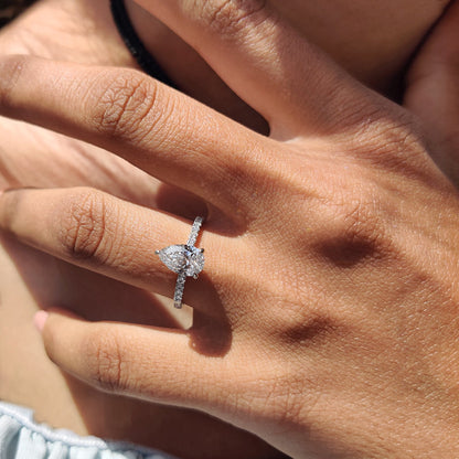 Cushion Hidden Halo Lab Grown Diamond Engagement Ring