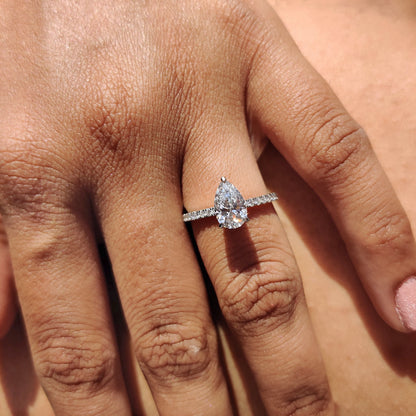 Cushion Hidden Halo Lab Grown Diamond Engagement Ring