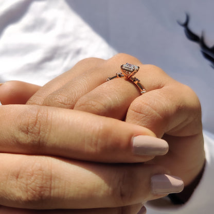 Cushion Hidden Halo Lab Grown Diamond Engagement Ring