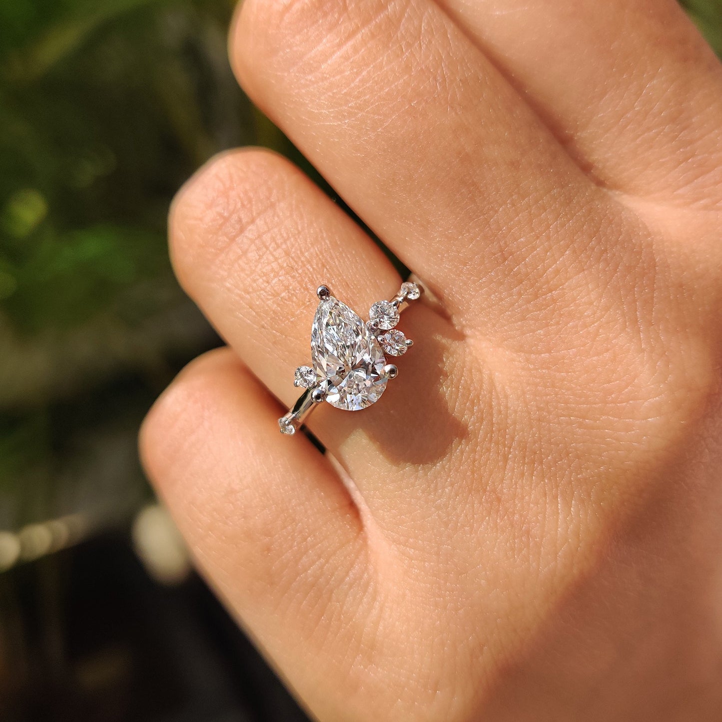 Cushion Hidden Halo Lab Grown Diamond Engagement Ring
