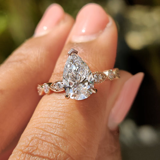 Cushion Hidden Halo Lab Grown Diamond Engagement Ring