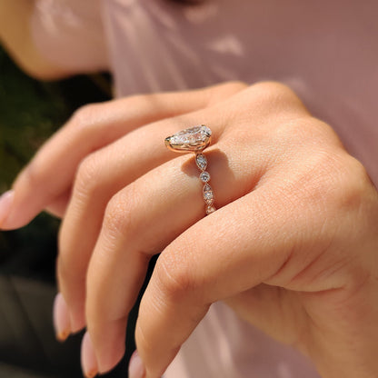 Cushion Hidden Halo Lab Grown Diamond Engagement Ring