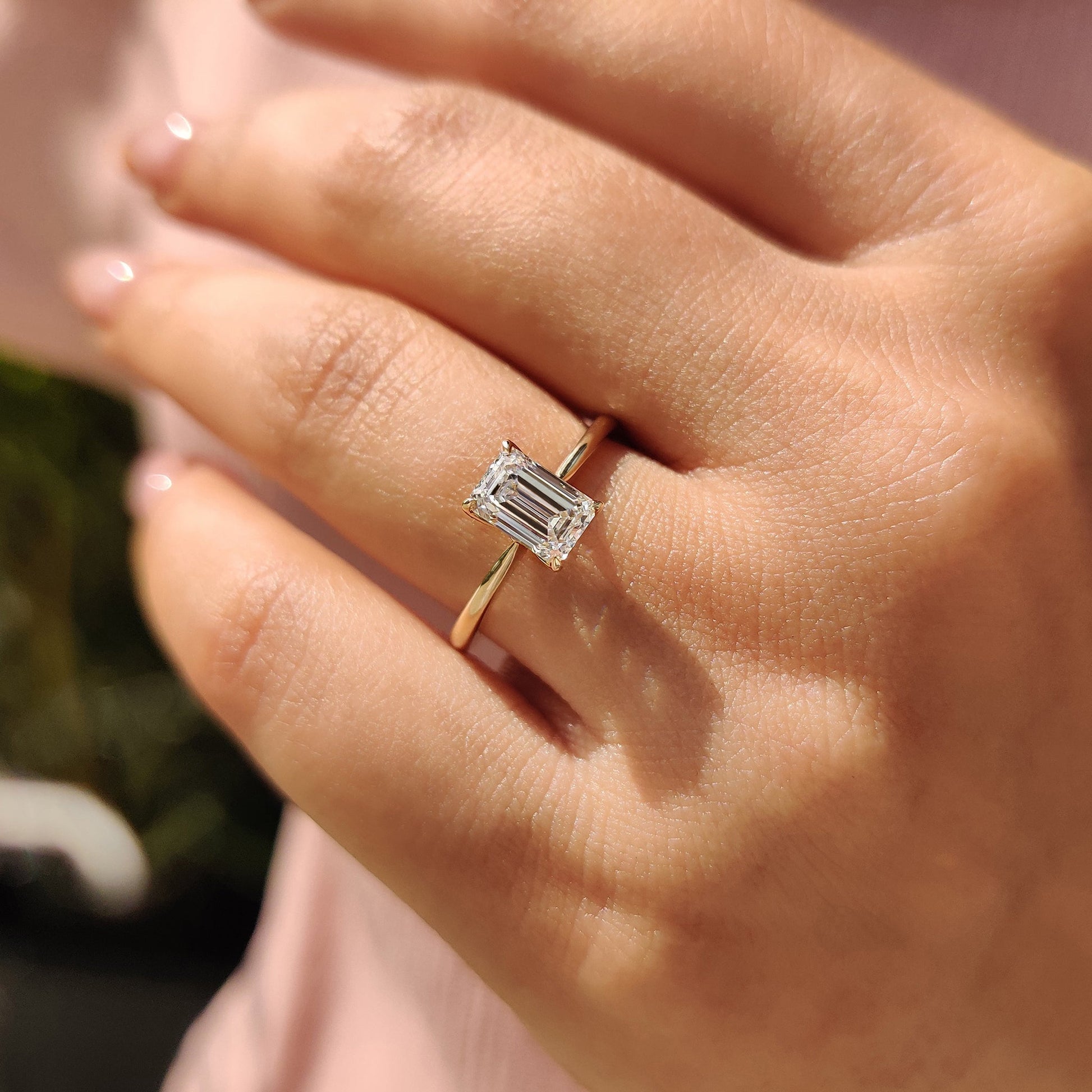 Cushion Hidden Halo Lab Grown Diamond Engagement Ring