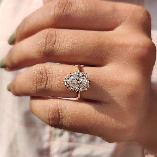 Cushion Hidden Halo Lab Grown Diamond Engagement Ring