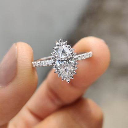 Cushion Hidden Halo Lab Grown Diamond Engagement Ring