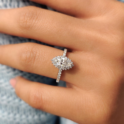 Cushion Hidden Halo Lab Grown Diamond Engagement Ring