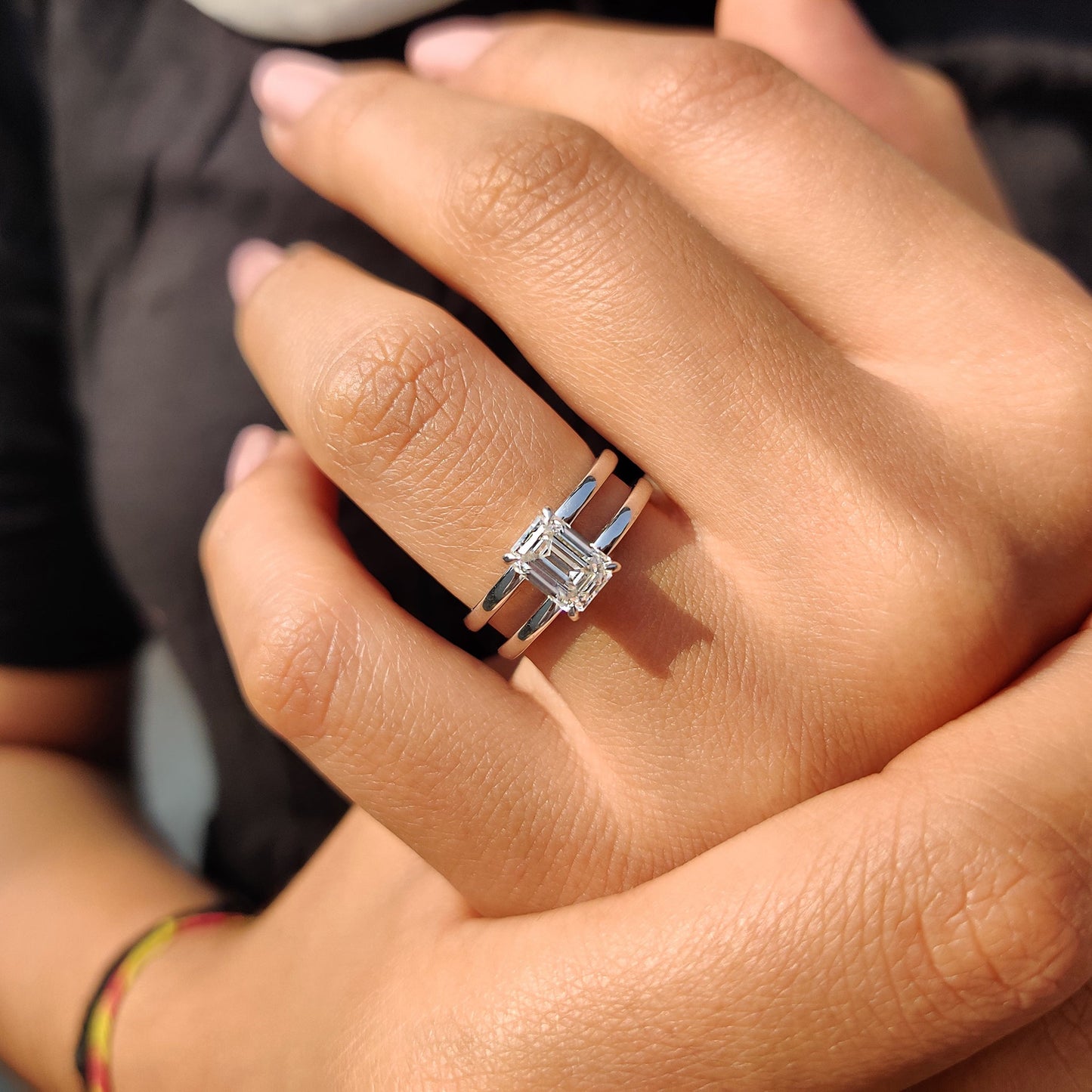 Cushion Hidden Halo Lab Grown Diamond Engagement Ring