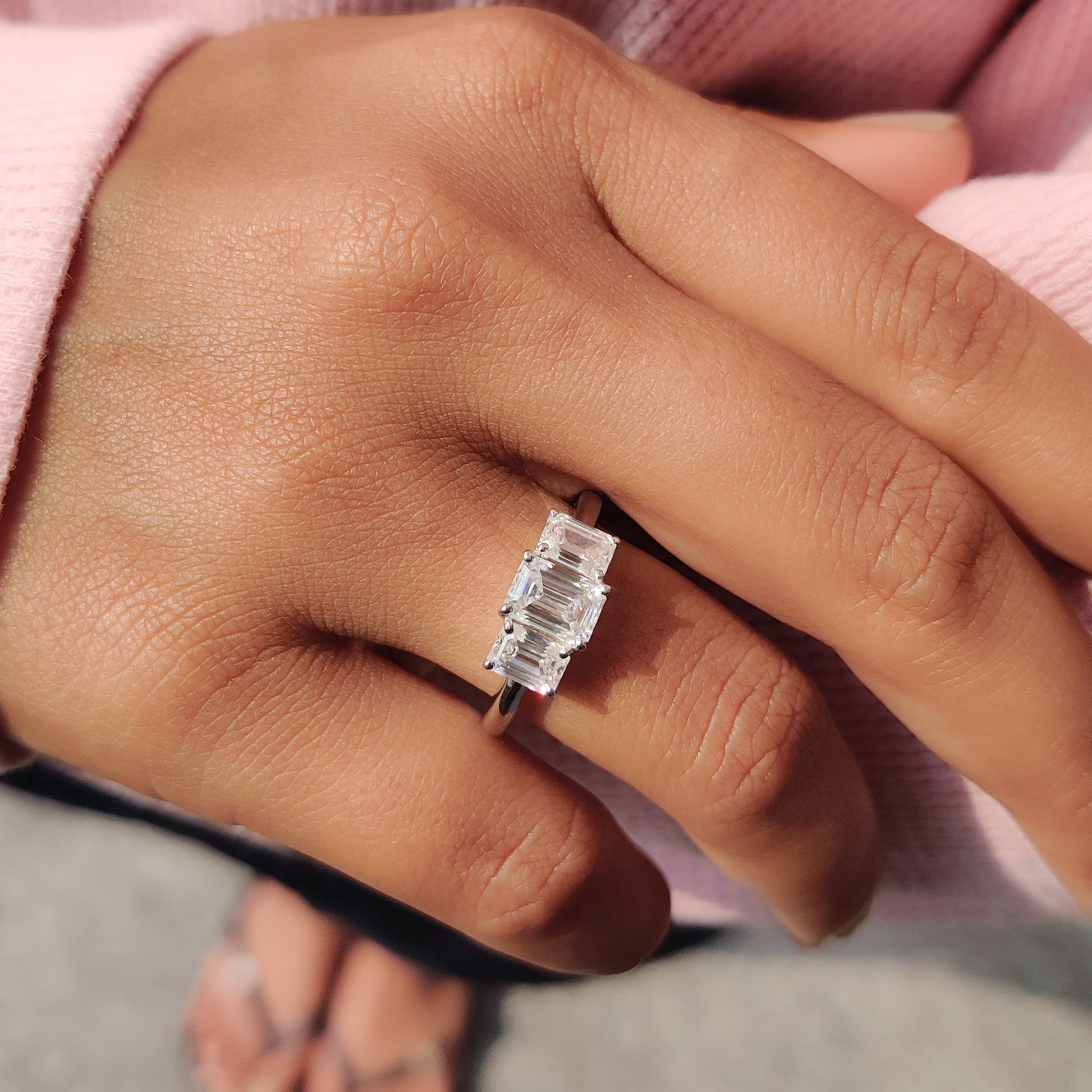 Cushion Hidden Halo Lab Grown Diamond Engagement Ring