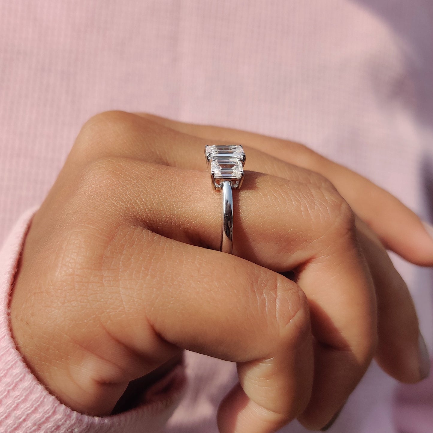 Cushion Hidden Halo Lab Grown Diamond Engagement Ring