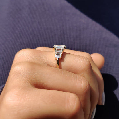 Cushion Hidden Halo Lab Grown Diamond Engagement Ring