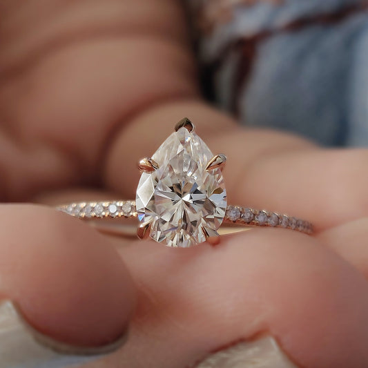 Cushion Hidden Halo Lab Grown Diamond Engagement Ring