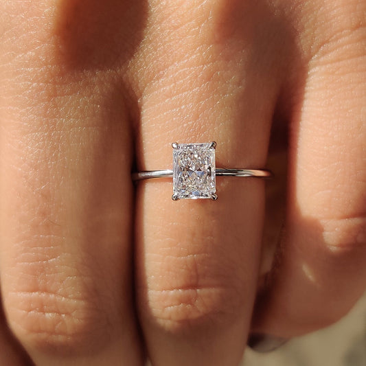 Cushion Hidden Halo Lab Grown Diamond Engagement Ring