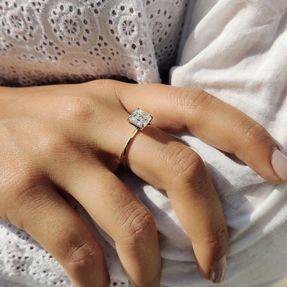 Cushion Hidden Halo Lab Grown Diamond Engagement Ring