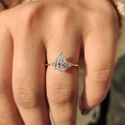 Cushion Hidden Halo Lab Grown Diamond Engagement Ring