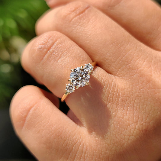 Cushion Hidden Halo Lab Grown Diamond Engagement Ring