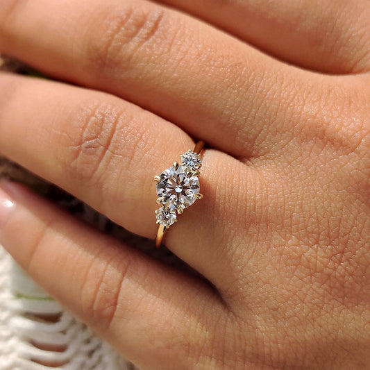 Cushion Hidden Halo Lab Grown Diamond Engagement Ring