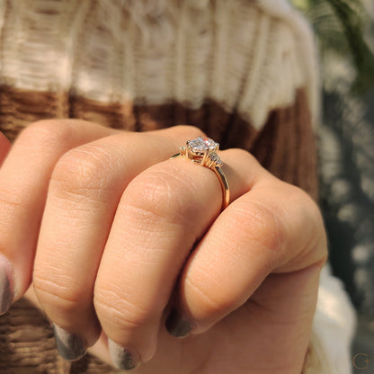 Cushion Hidden Halo Lab Grown Diamond Engagement Ring