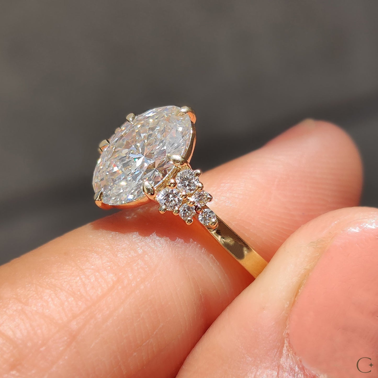 Cushion Hidden Halo Lab Grown Diamond Engagement Ring