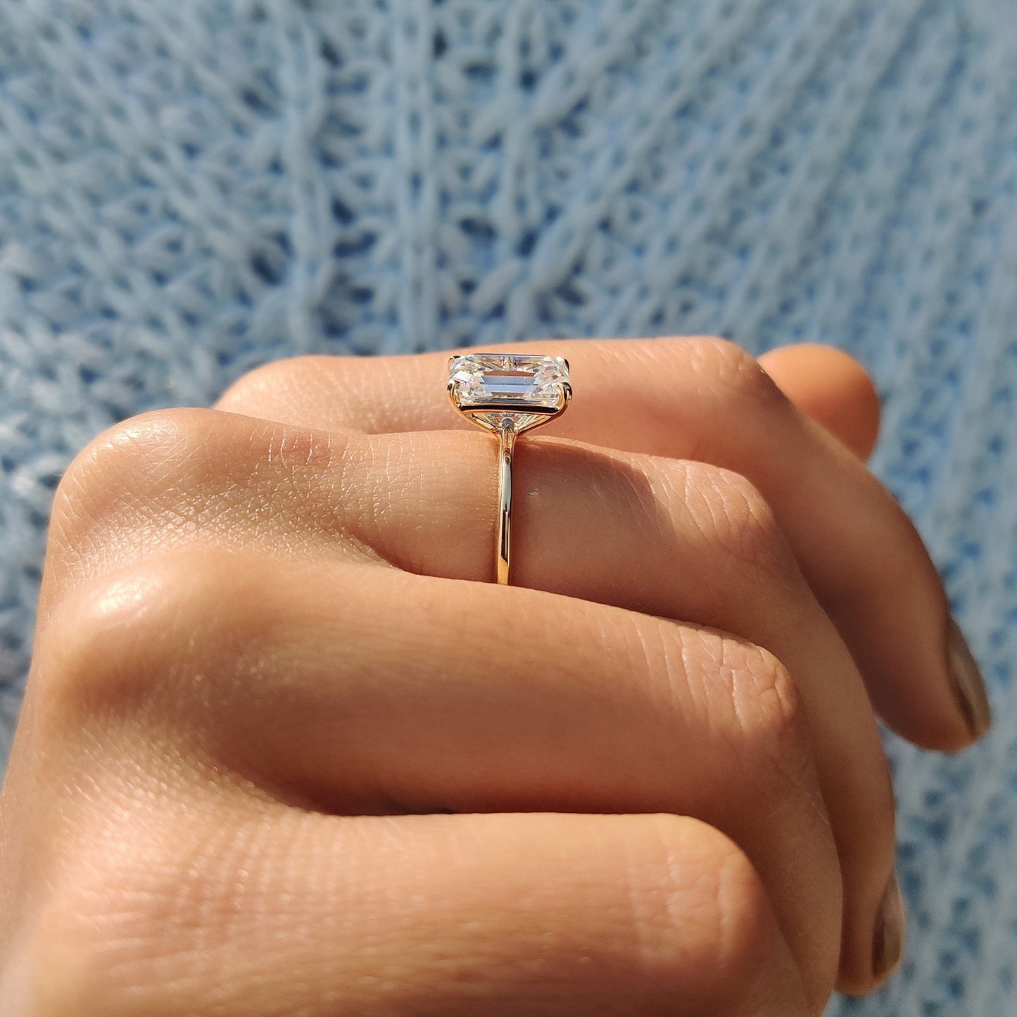 Cushion Hidden Halo Lab Grown Diamond Engagement Ring