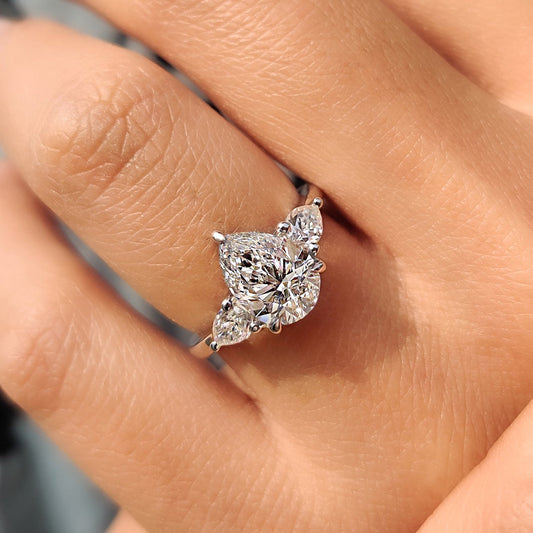 Cushion Hidden Halo Lab Grown Diamond Engagement Ring