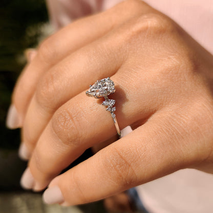 Cushion Hidden Halo Lab Grown Diamond Engagement Ring
